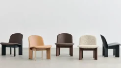 HAY Chisel lounge chair, Mohawi 21 sheepskin - lacquered walnut