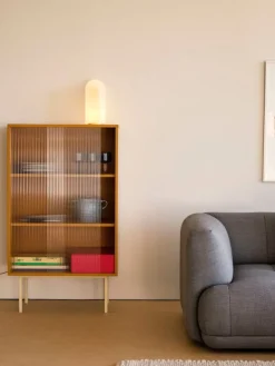 HAY Colour Cabinet w/ glass doors, tall, yellow