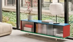 HAY Colour Cabinet w/ glass doors, floor, 180 cm, multicolour