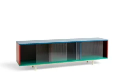 HAY Colour Cabinet w/ glass doors, floor, 180 cm, multicolour