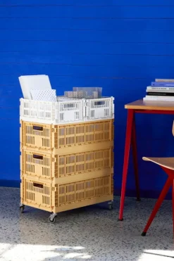 HAY Colour Crate, L, recycled plastic, golden yellow