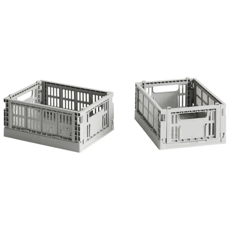 HAY Colour Crate Mini, 2 pcs, light grey