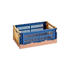 HAY Colour Crate Mix, S, recycled plastic, dark blue