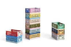 HAY Colour Crate Mix, S, recycled plastic, dark blue