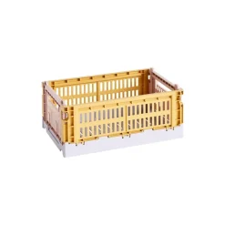 HAY Colour Crate Mix, S, recycled plastic, golden yellow