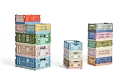 HAY Colour Crate Mix, S, recycled plastic, golden yellow