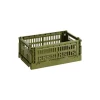 HAY Colour Crate, S, recycled plastic, olive