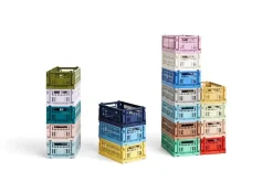 HAY Colour Crate, S, recycled plastic, dusty blue