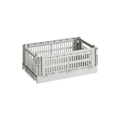 HAY Colour Crate, S, recycled plastic, light grey