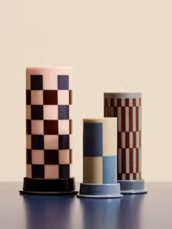 HAY Column candle, M, anthrachite - bordeaux