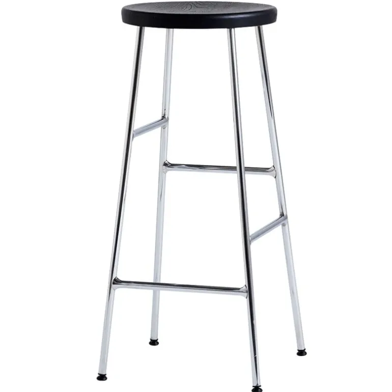 HAY Cornet bar stool, high, chrome - black