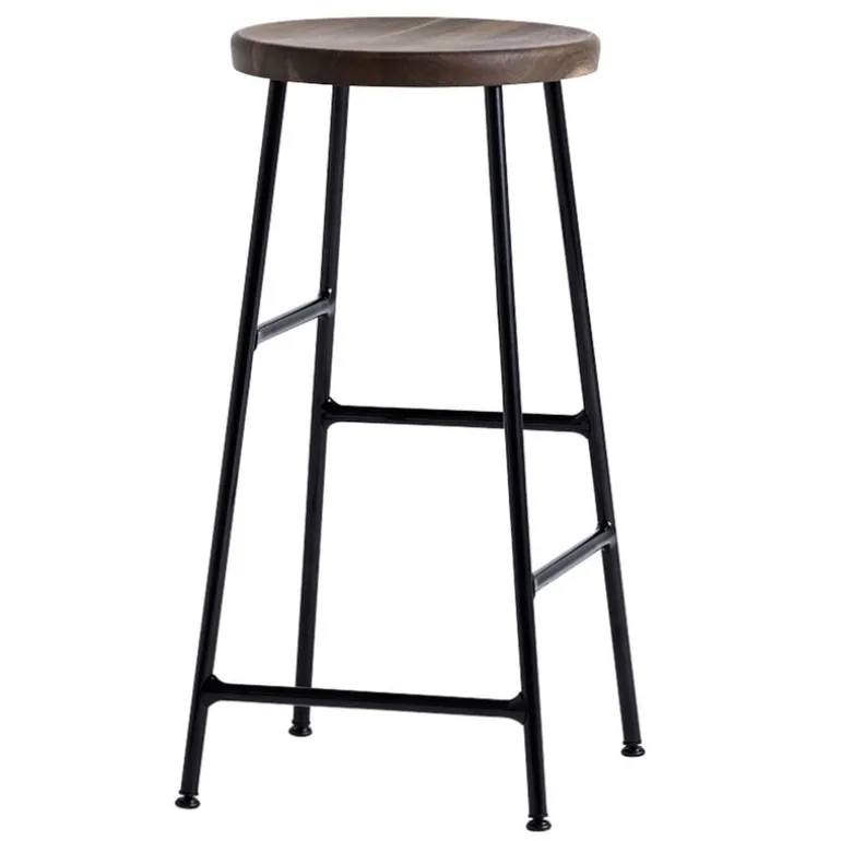 HAY Cornet bar stool, low, black - smoked oak