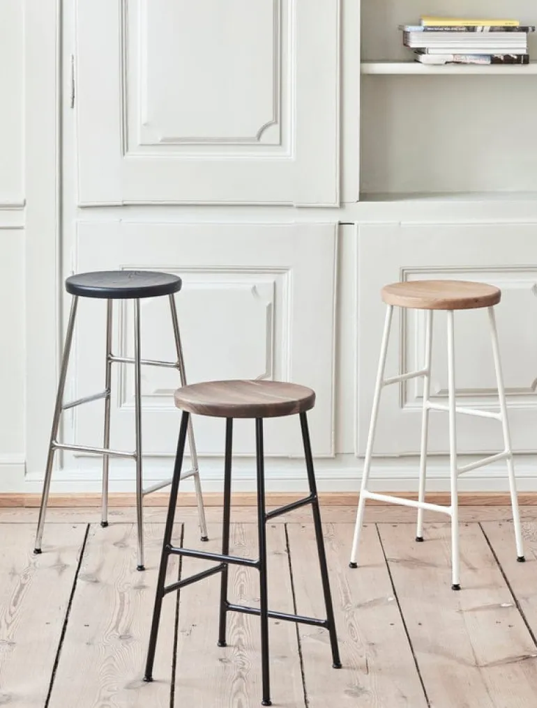 HAY Cornet bar stool, low, black - smoked oak