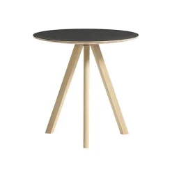 HAY CPH20 2.0 coffee table, 50 cm, lacquered oak - black linoleum