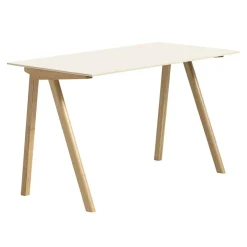 HAY CPH90 2.0 desk, 130 x 65 cm, lacquered oak - off-white linoleum