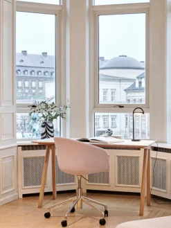 HAY CPH90 2.0 desk, 130 x 65 cm, lacquered oak - off-white linoleum