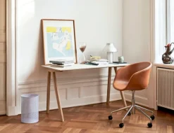HAY CPH90 2.0 desk, 130 x 65 cm, lacquered oak - off-white linoleum