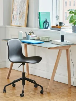 HAY CPH90 2.0 desk, 130 x 65 cm, lacquered oak - off-white linoleum