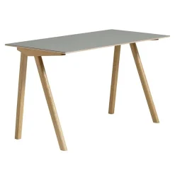 HAY CPH90 2.0 desk, 130 x 65 cm, lacquered oak - grey linoleum