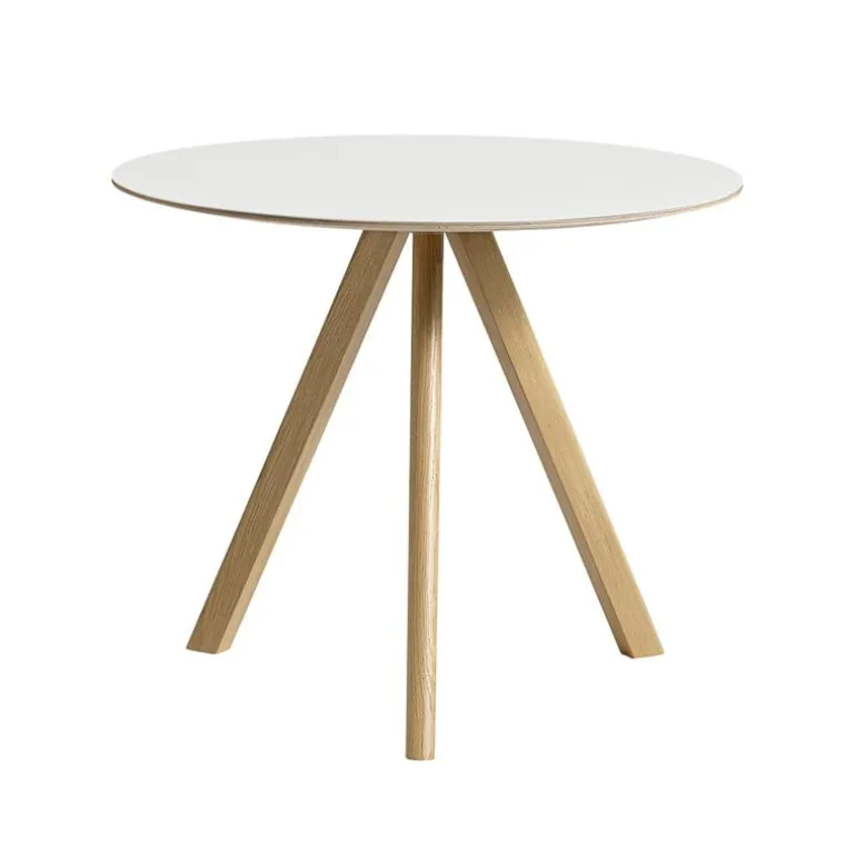 HAY CPH20 2.0 table, 90 cm, lacquered oak - white laminate
