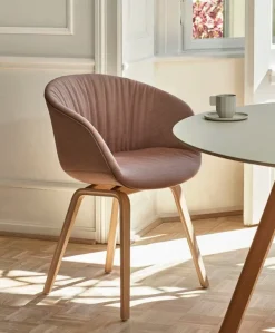 HAY CPH25 2.0 table, 140 cm, lacquered oak - off-white linoleum