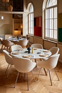 HAY CPH25 2.0 table, 140 cm, lacquered oak - off-white linoleum