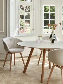 HAY CPH25 2.0 table, 140 cm, lacquered oak - off-white linoleum