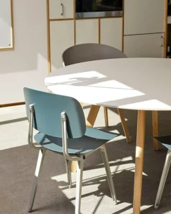 HAY CPH25 2.0 table, 140 cm, lacquered oak - off-white linoleum