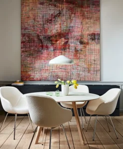 HAY CPH25 2.0 table, 140 cm, lacquered oak - off-white linoleum