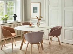 HAY CPH25 2.0 table, 140 cm, lacquered oak - off-white linoleum