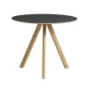 HAY CPH20 2.0 table, 90 cm, lacquered oak - black linoleum