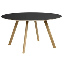 HAY CPH25 2.0 table, 140 cm, lacquered oak - black linoleum