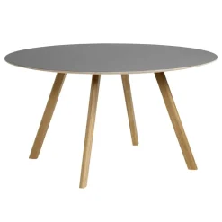 HAY CPH25 2.0 table, 140 cm, lacquered oak - grey linoleum