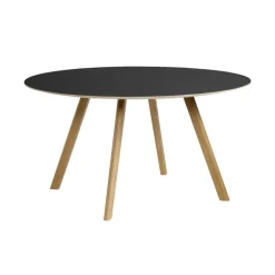 HAY CPH25 2.0 table, 120 cm, laquered oak - black linoleum
