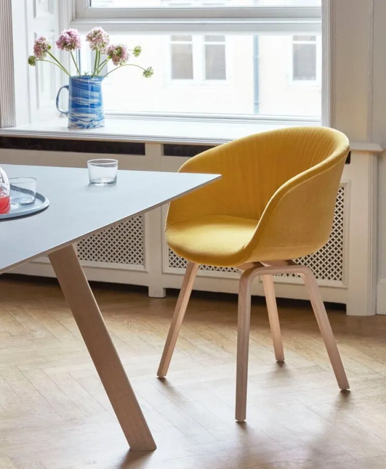 HAY CPH30 2.0 table, 200 x 90 cm, lacquered oak - grey linoleum