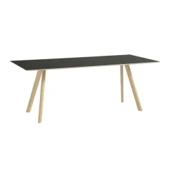 HAY CPH30 2.0 table, 200 x 90 cm, lacquered oak - black linoleum