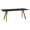 HAY CPH30 table, 200 x 90 cm, lacquered walnut - dark grey lino