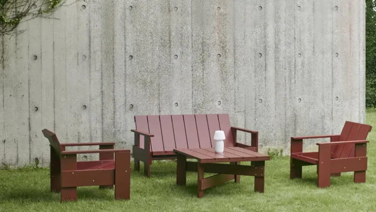 HAY Crate low table, 75,5 x 75,5 cm, iron red