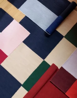 HAY Ethan Cook Flat Works rug, 200 x 300 cm, Peach green check