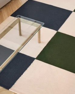 HAY Ethan Cook Flat Works rug, 200 x 300 cm, Peach green check