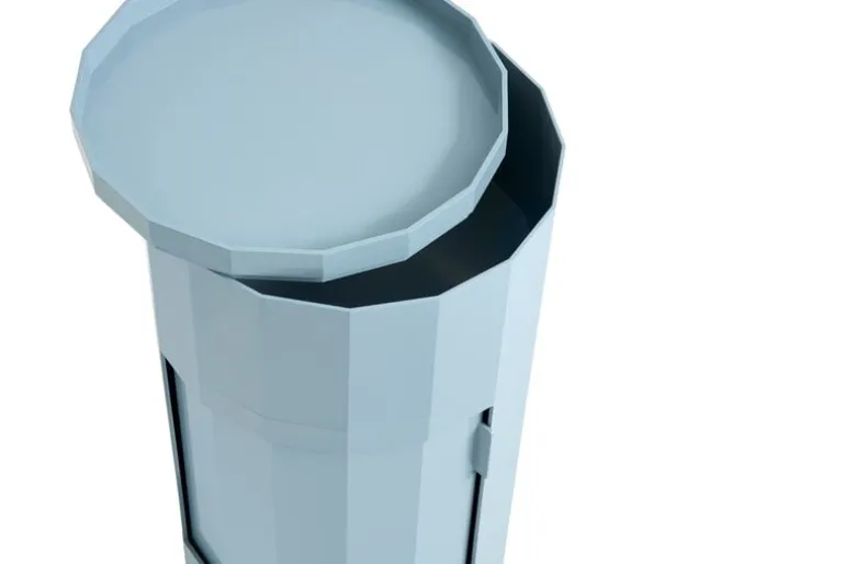 HAY Facet cabinet, high, misty blue