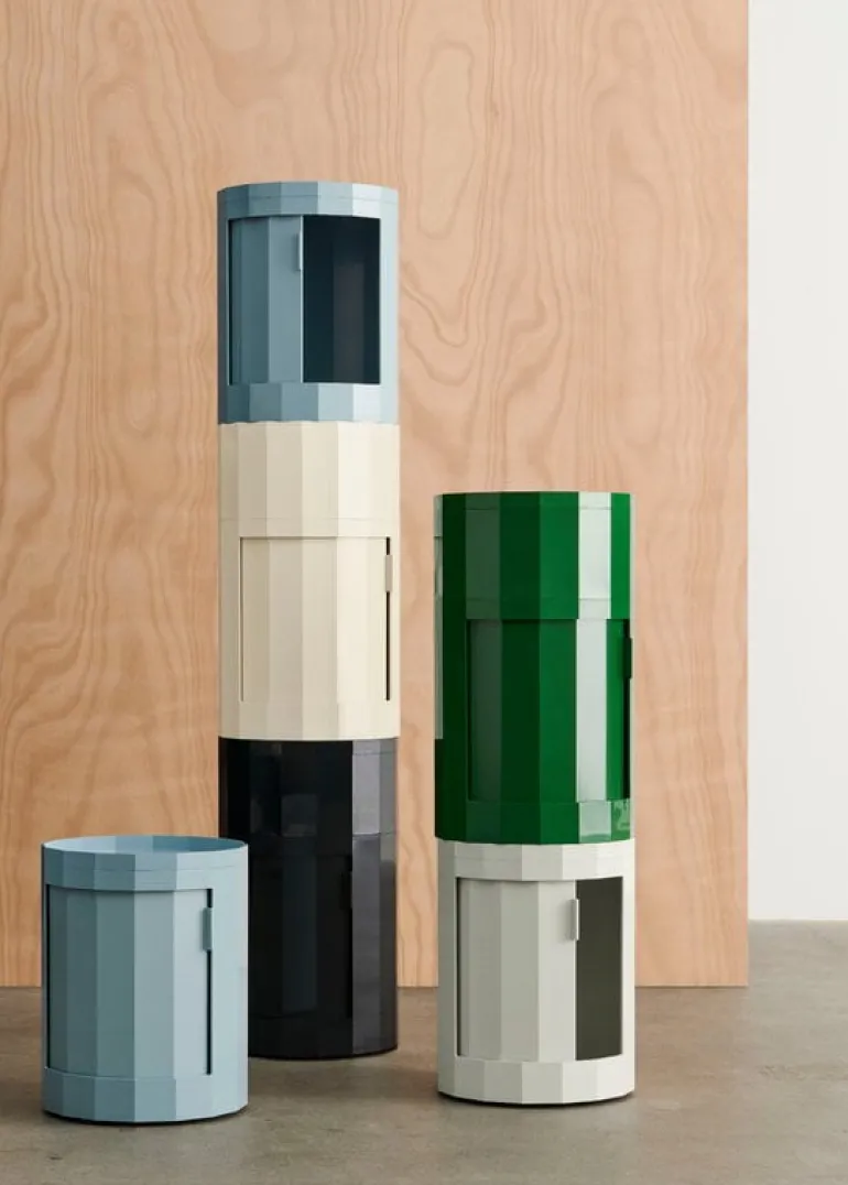 HAY Facet cabinet, low, misty grey