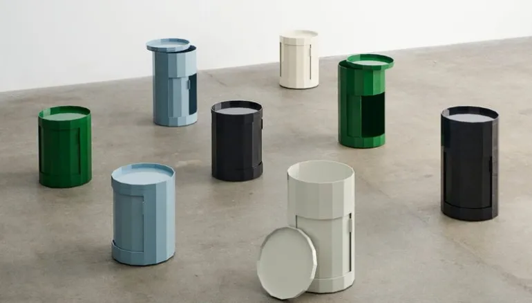 HAY Facet cabinet, low, misty grey