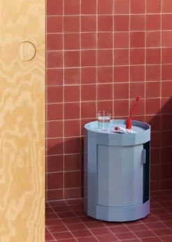 HAY Facet cabinet, low, misty blue