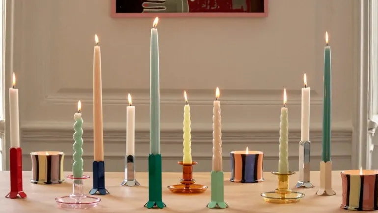 HAY Flare candleholder, yellow