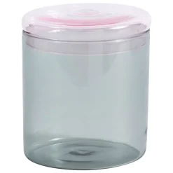 HAY Glass jar, L, grey - pink
