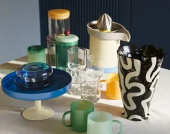 HAY Glass jar, L, grey - pink