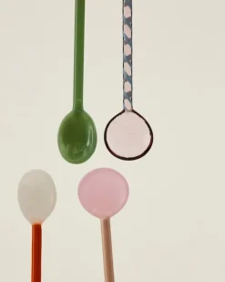 HAY Glass spoons Duo, 2 pcs, light pink - bright orange
