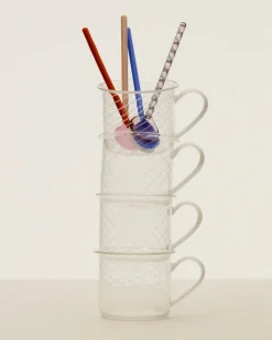 HAY Glass spoons Duo, 2 pcs, light pink - bright orange