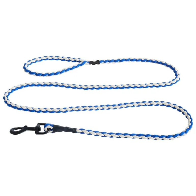 HAY HAY Dogs leash, braided, blue - off-white